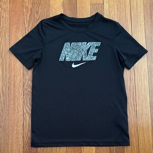 Nike Kids Black and Gray Logo Tee
